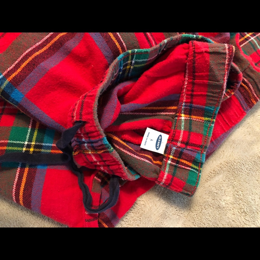 Old navy red plaid pajama pants size large - Picture 2 of 4